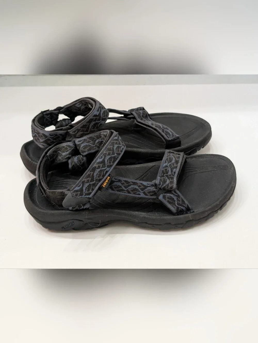 Teva Men's 10 Hurricane 4 Adjustable Sandals Black Blue X2